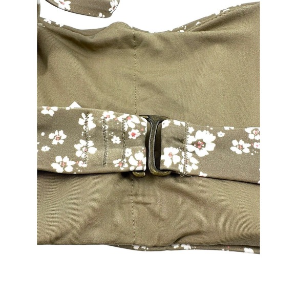 Andie Swim The Bora Bora Bandeau Bikini Top Women's Sz Large Ditsy Floral Olive - Picture 6 of 9
